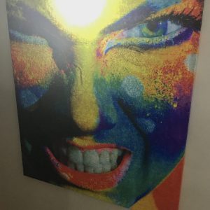 Woman clenching teeth - TEX SEXSIM - FullColor 150x150cm